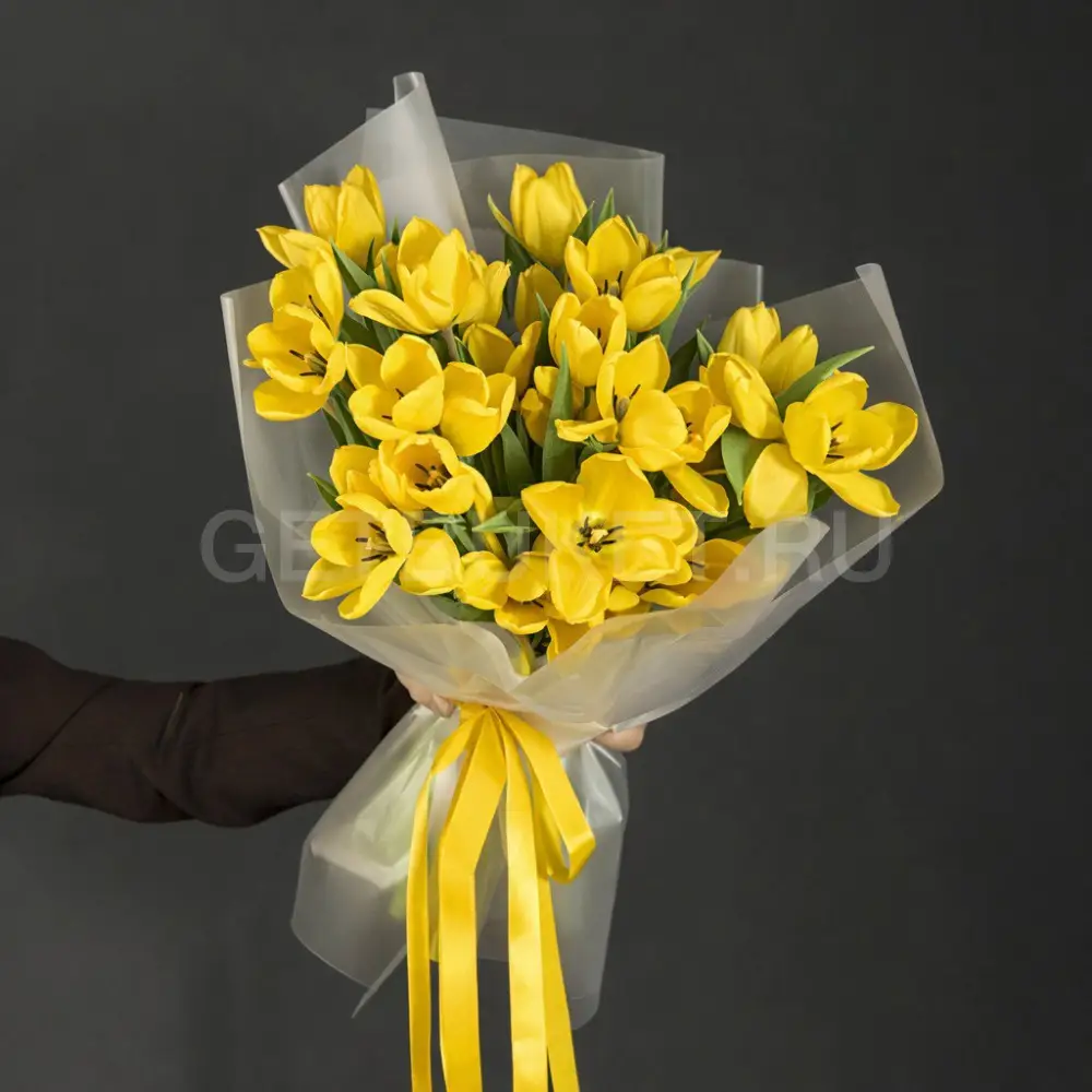 225717 Букет "Солнечный луч" из тюльпанов